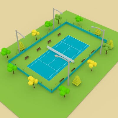 Tennis Court Cartoon 3D Model By ERTAN ZORLU tennis-court-cartoon-3d-model-by-ertan-zorlu