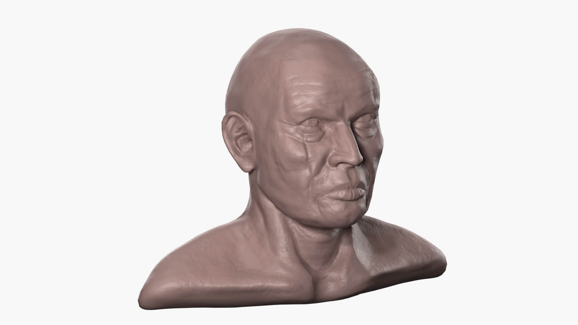 Old Man Head Base Mesh 3D Model by esfey