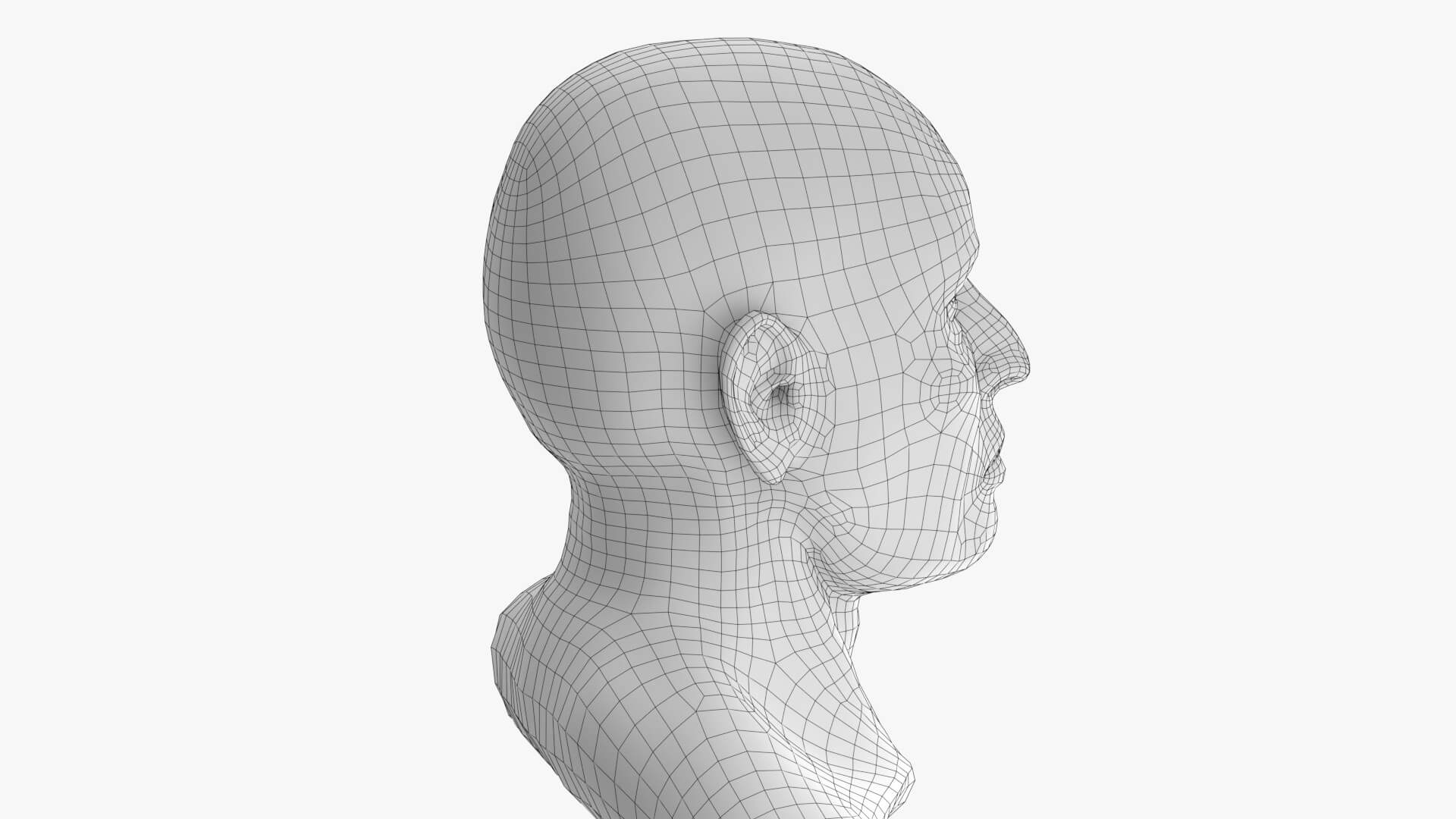Old Man Head Base Mesh 3D Model by esfey
