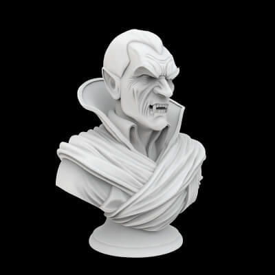 Gothic Vampire Bust - 3D Model by estudiocog