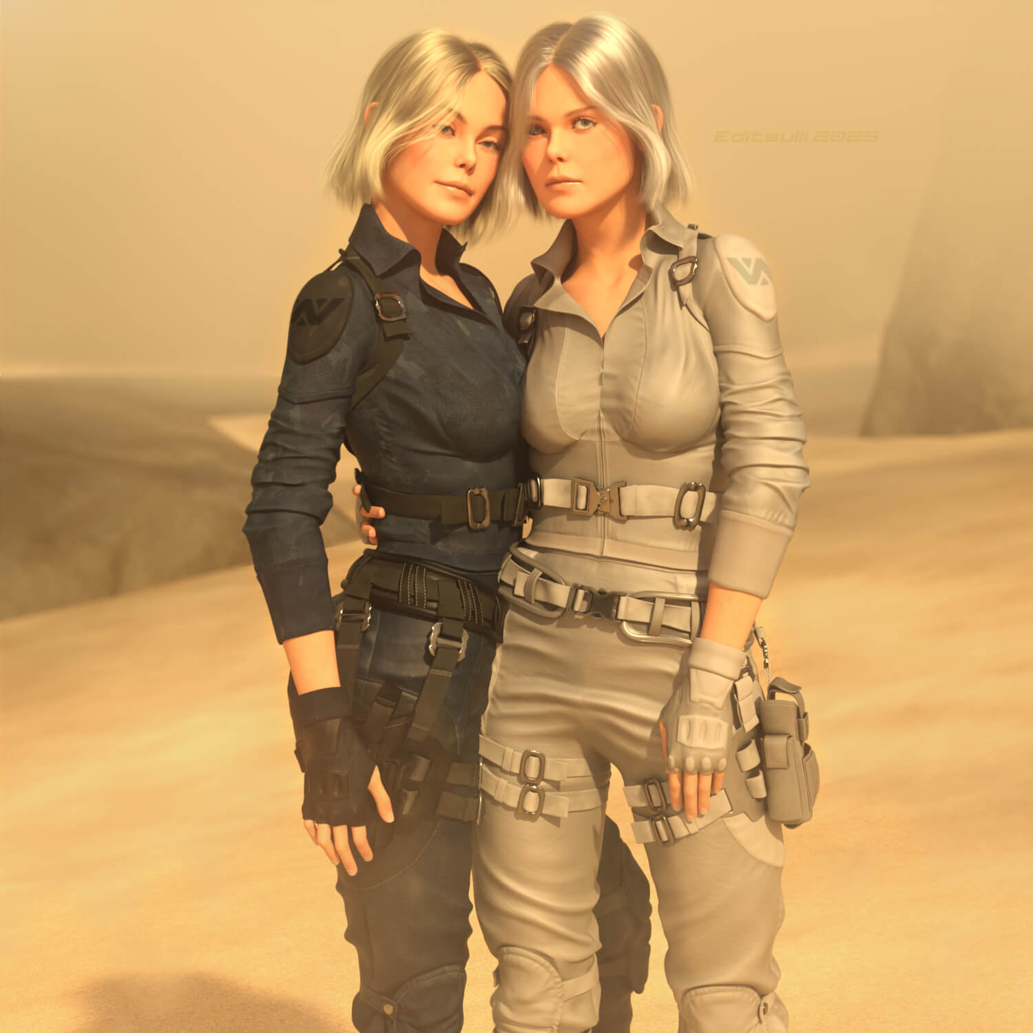 Sisters 3D Render, Digital Art by ESulli
