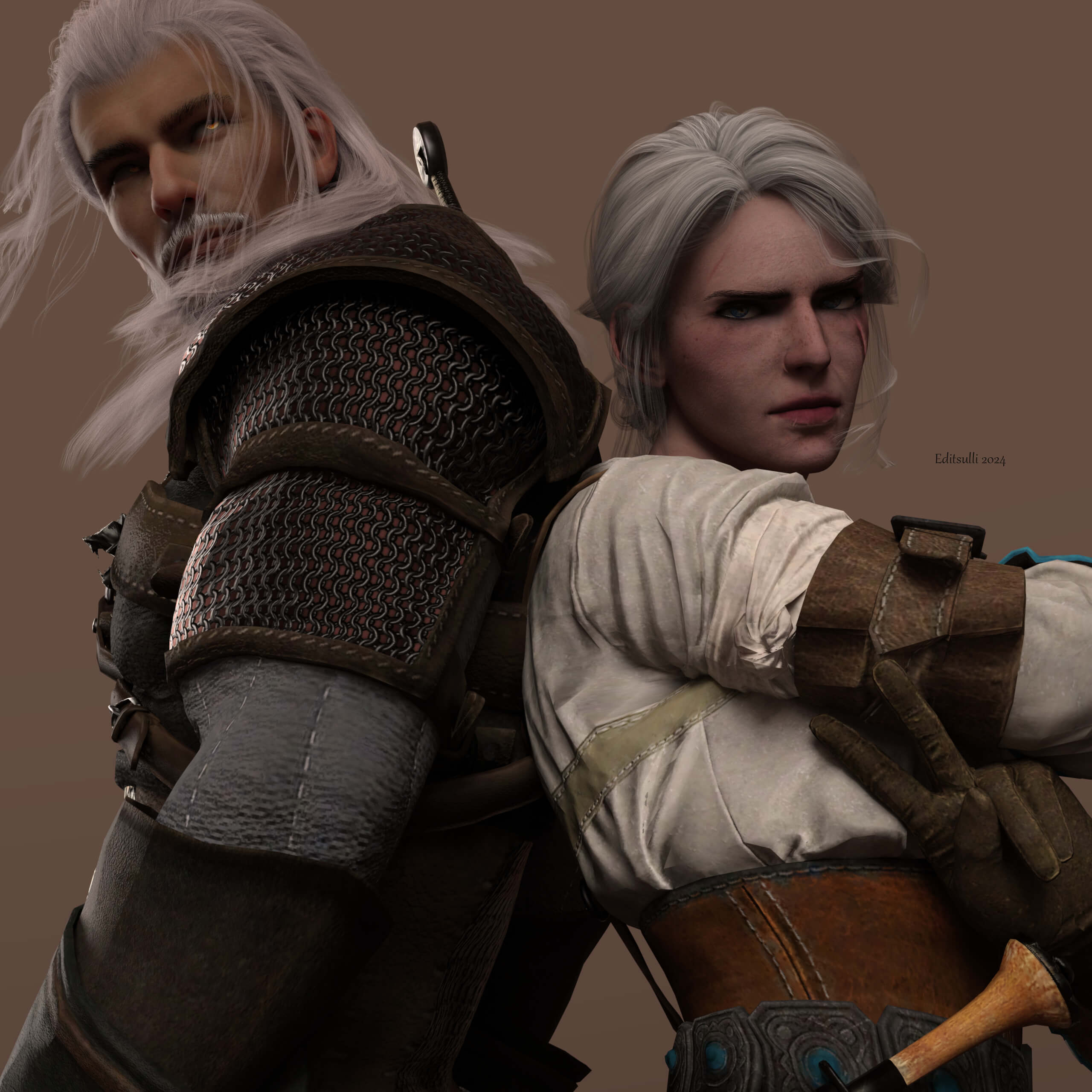 The Witchers 3D Render, Digital Art by ESulli
