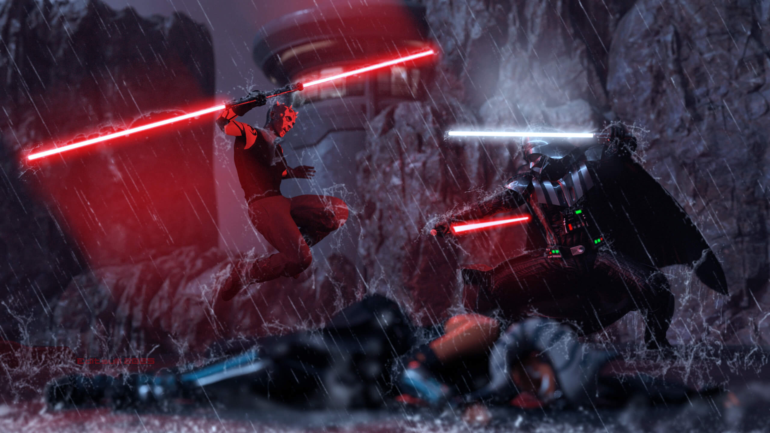 Vader vs Maul 2 3D Render, Digital Art by ESulli