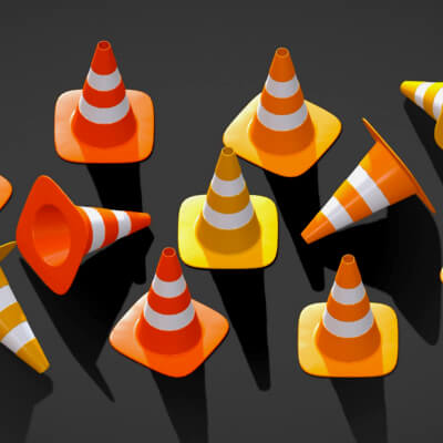 Stylized Traffic Cones Variants - Low Poly Pack by Ethereal Grace