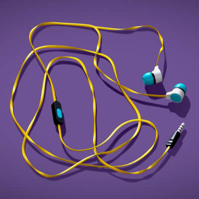 Wired Earphones - Handsfree - Low Poly 3D Headphone