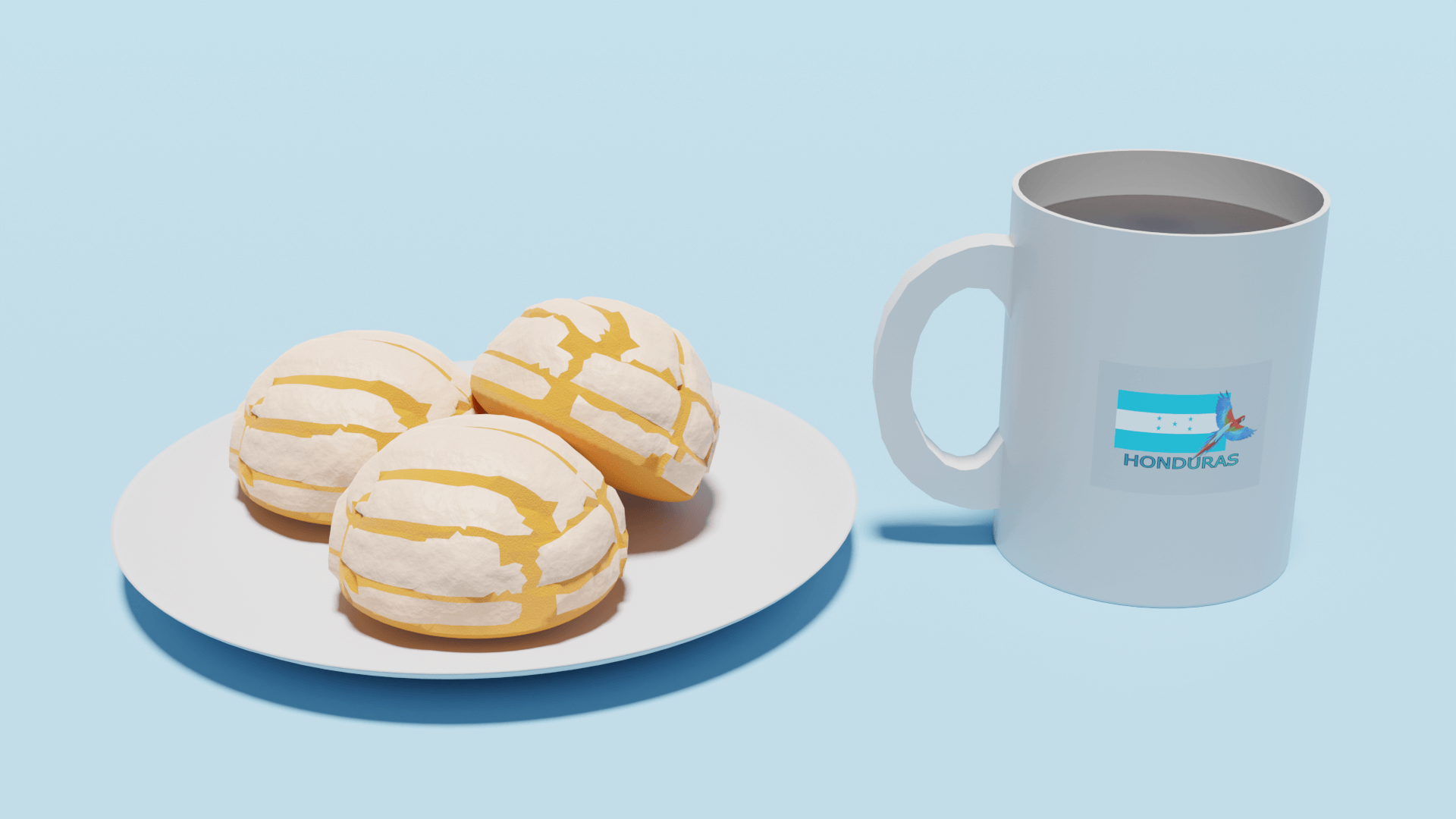 Honduran Semitas and Coffee 3D Render by Evelyns 3D Creations