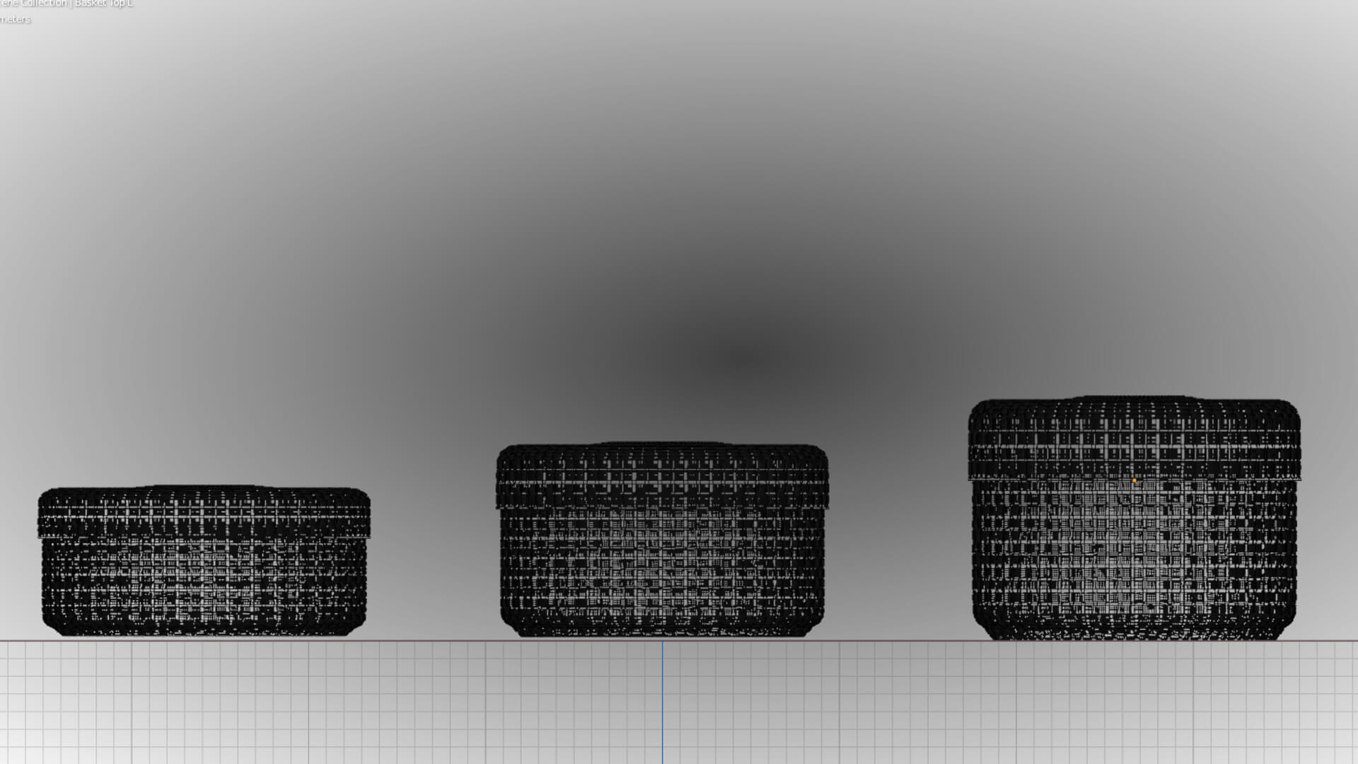 Wicker Baskets Set 3D Model by Evelyns 3D Creations