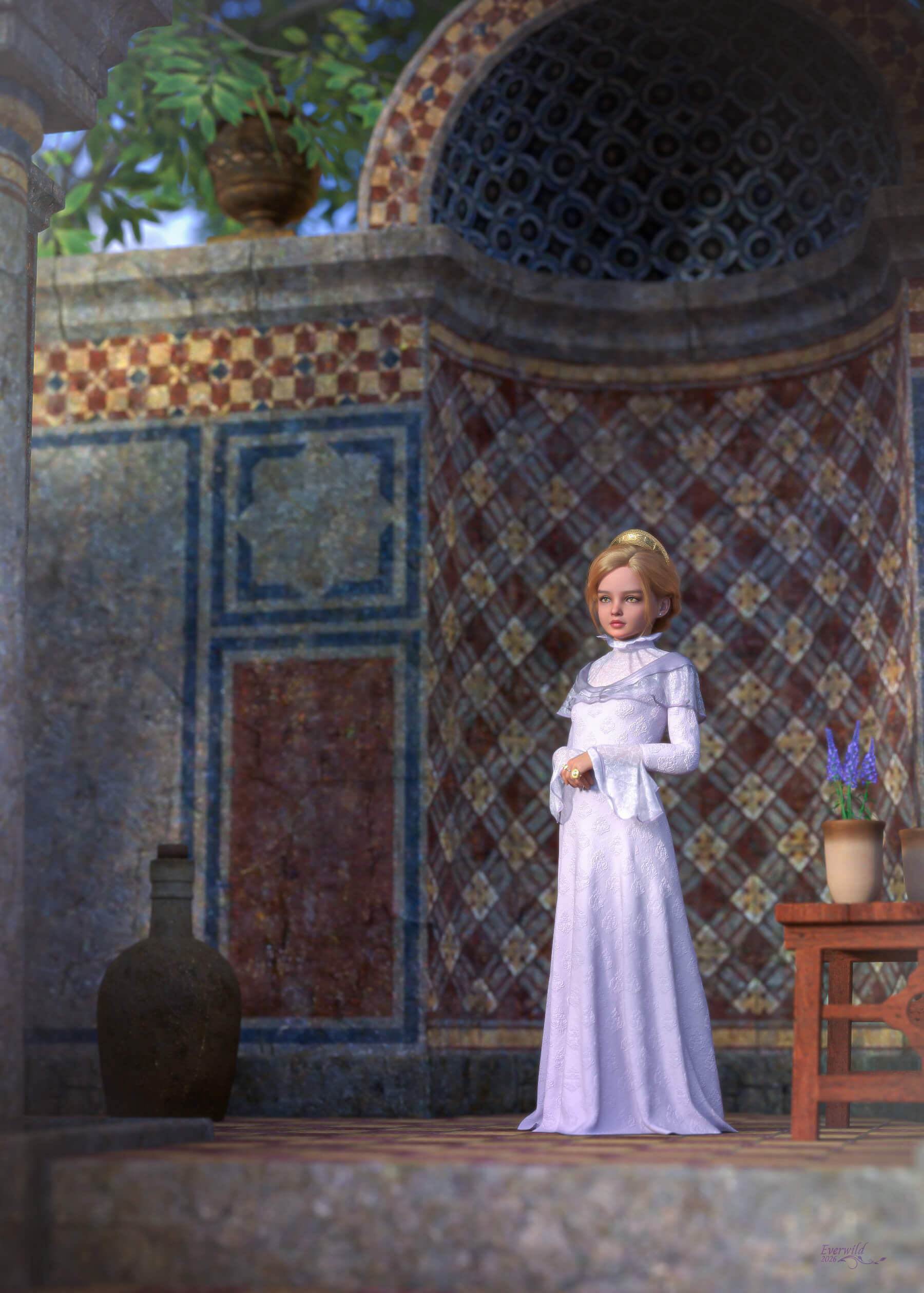 Princess Protrait Portrait of a Princess 3D Render, Digital Art by Everwild