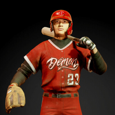 Baseball Player Zombie 2 in 1
