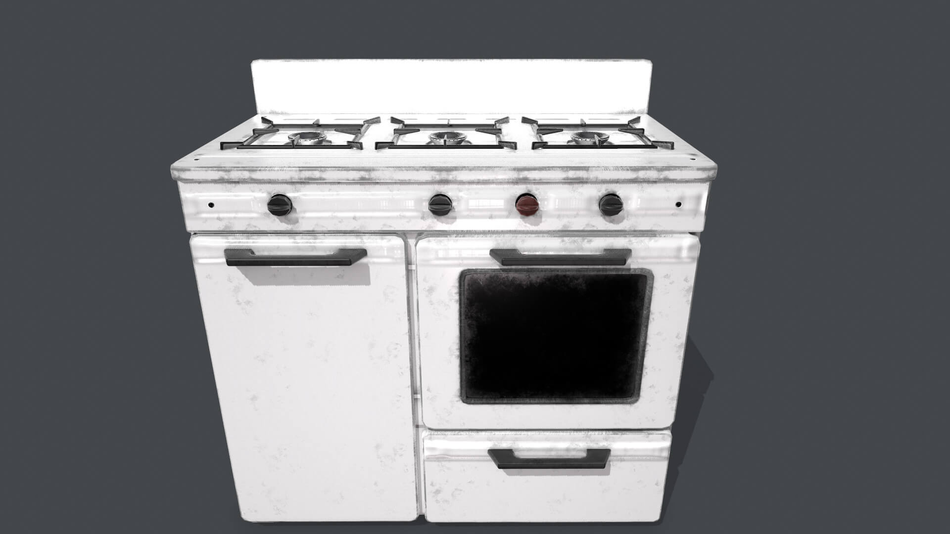Old Gas Stove PBR 3D Model by Evrika