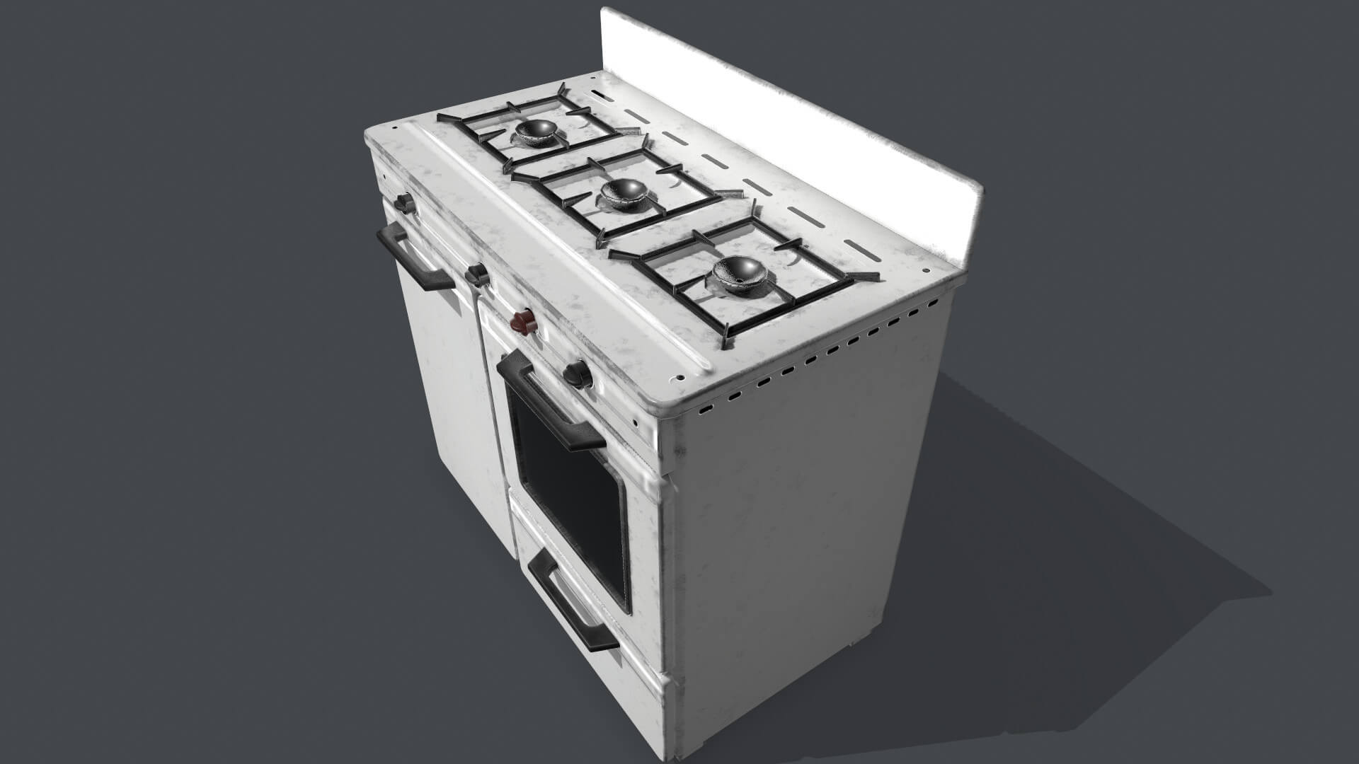 Old Gas Stove PBR 3D Model by Evrika