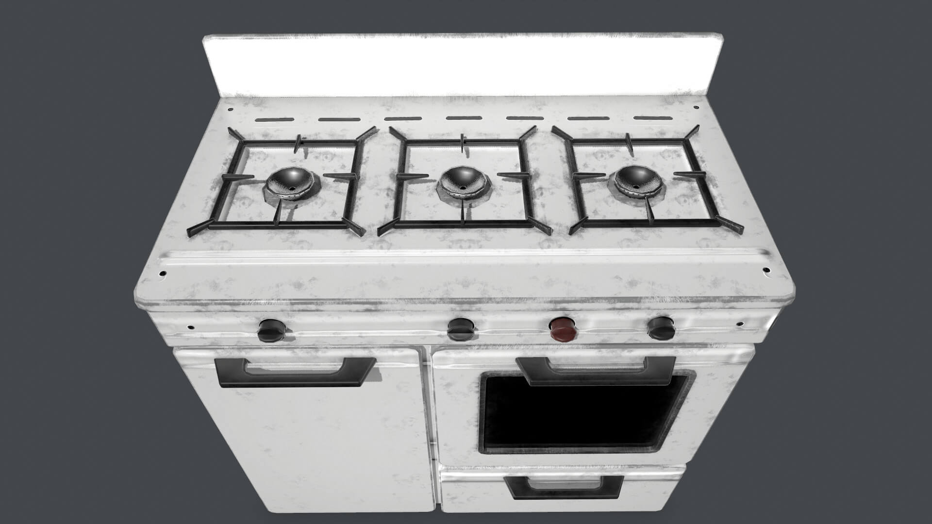 Old Gas Stove PBR 3D Model by Evrika