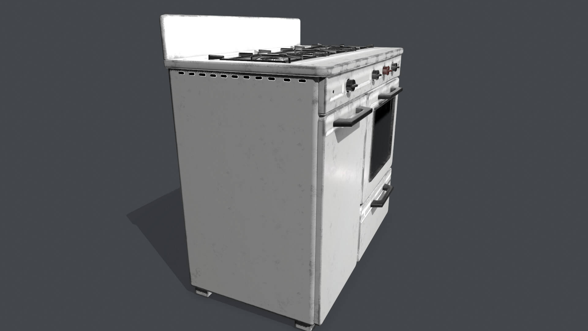 Old Gas Stove PBR 3D Model by Evrika