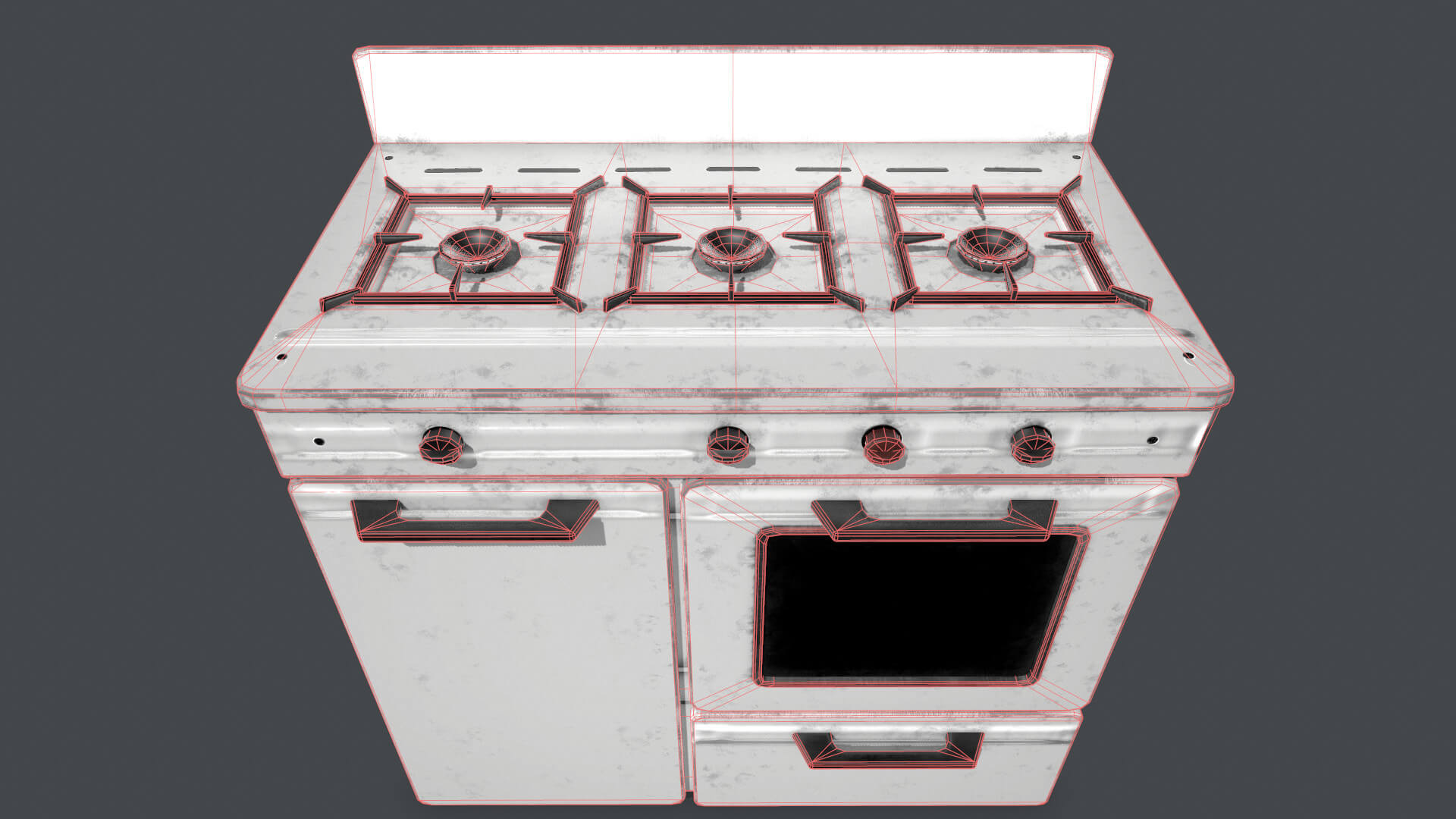 Old Gas Stove PBR 3D Model by Evrika