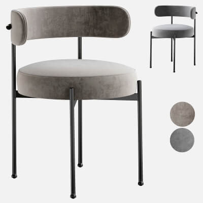 Inesse Boucle Ivory Dining Chair - 3D Model by EXTRUDE