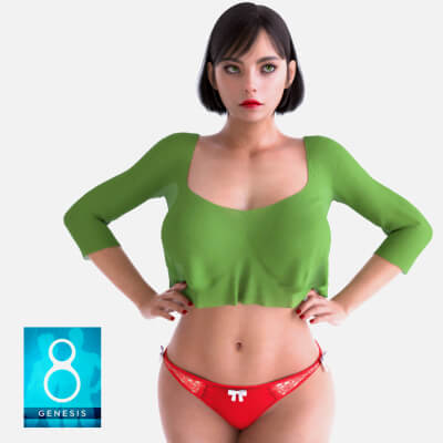 dForce Luna Crop Top for Genesis 8 &amp 8.1 Female