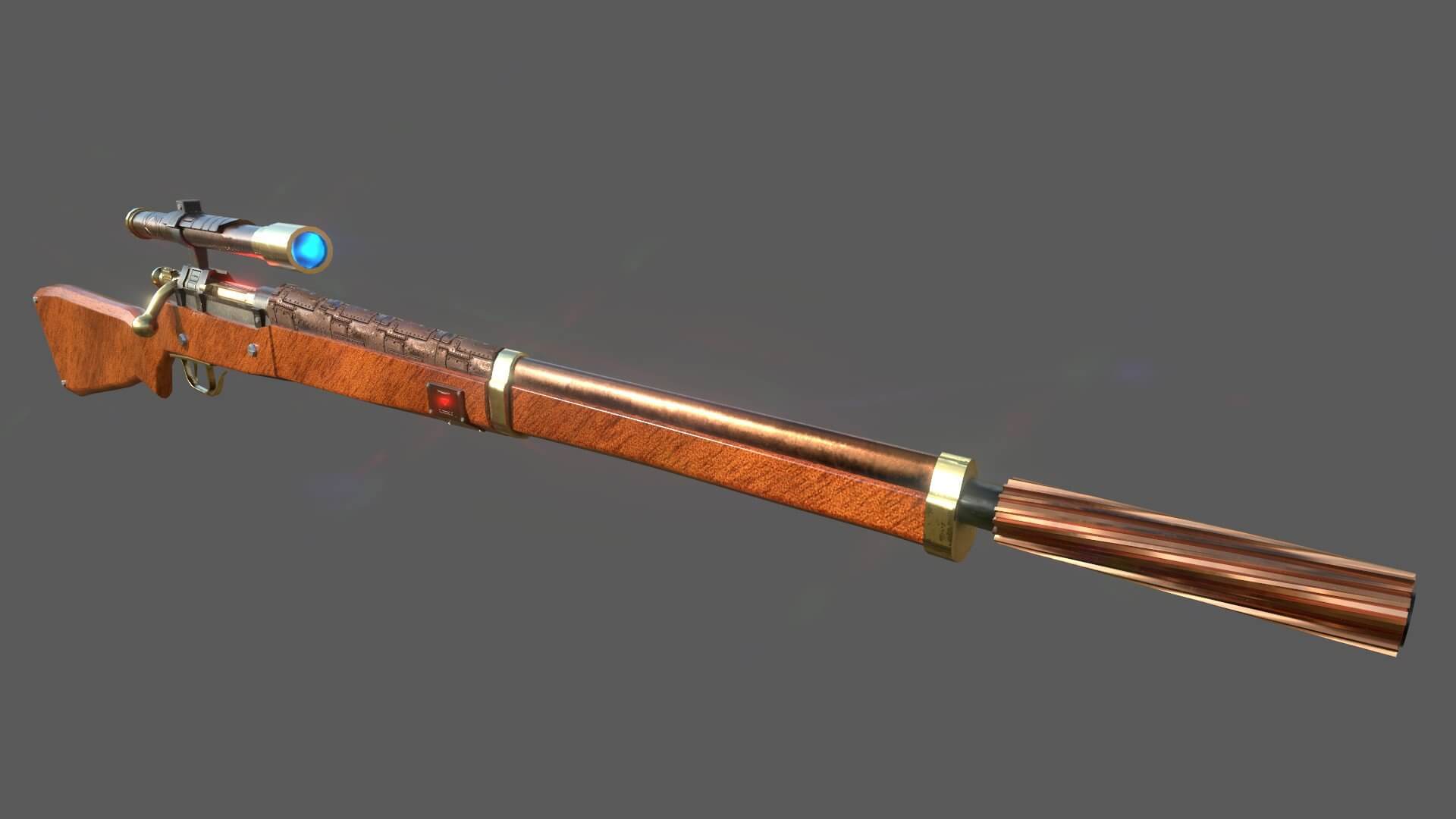 Steampunk Springfield 1903 Sniper Rifle 3D Model by Fabiano_Batista