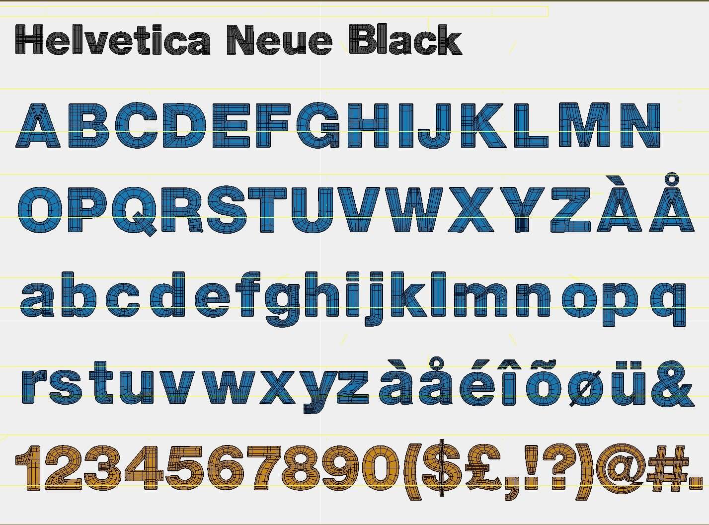 Alphabet Letters Helvetica Black 3D Model by fabiobispo