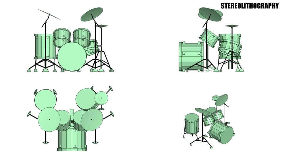Modern Drum Kit 3D Model by faizal3DX
