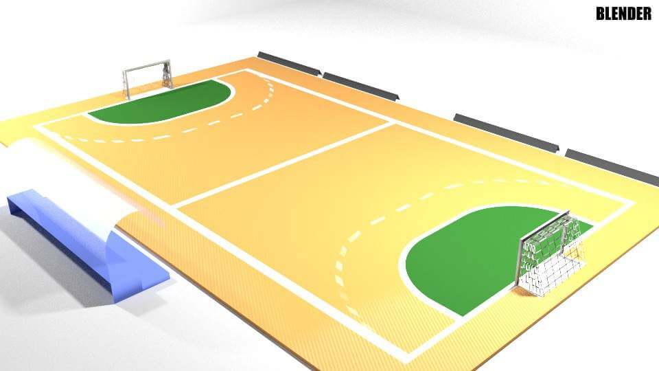 Handball Game Court 3D Model by faizal3DX