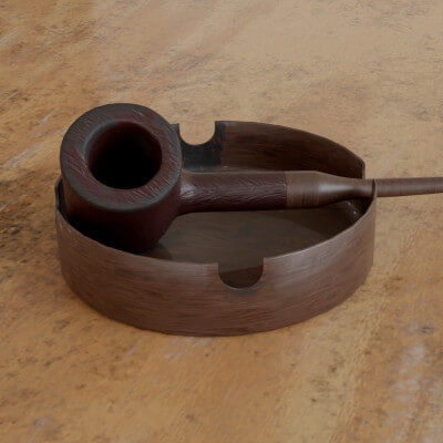Ashtray and Pipe