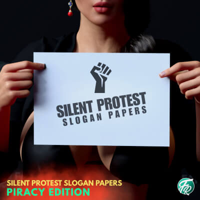 FRND Slogan Papers Piracy Edition Prop and Pose