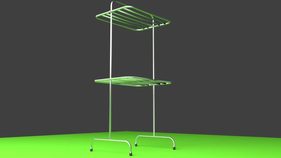 Folding Steel Drying Rack - 3D Model by faraharis