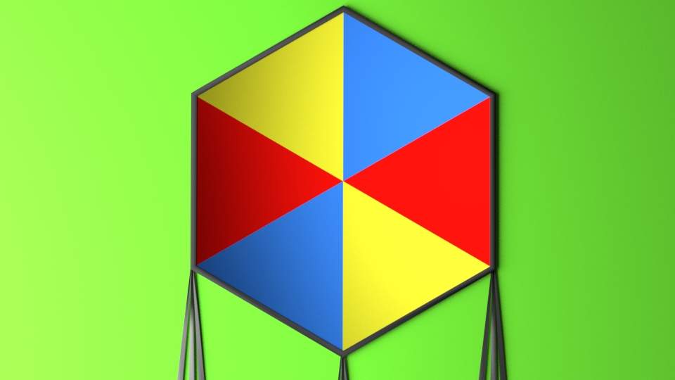 Hexagonal Kite 3D Model by faraharis