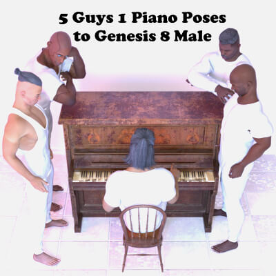 5 Guys 1 Piano for Genesis 8 Male