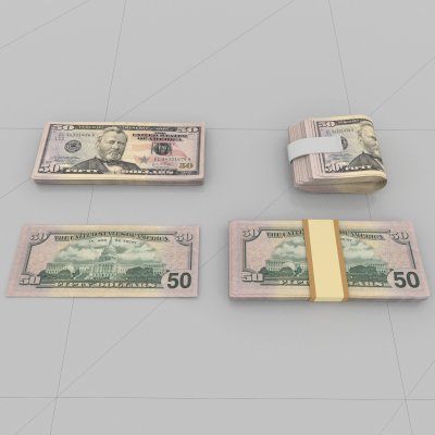 50 Dollar Bills Money Stack