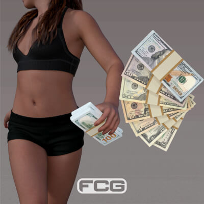 Dollar Bills Hand Prop Bundle for Genesis 9