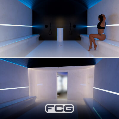 Modern Spa Interior & Hammam Turkish Bath for DAZ Studio by FCG Studio