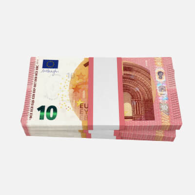 Packs of 10 Euro Bills