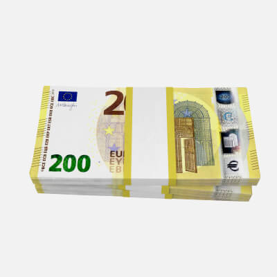 Packs of 200 Euro Bills