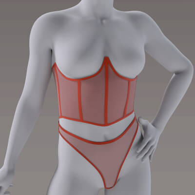 Sheer Mesh Lingerie Set for G8F
