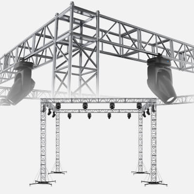 Stage Truss System with Spotlights