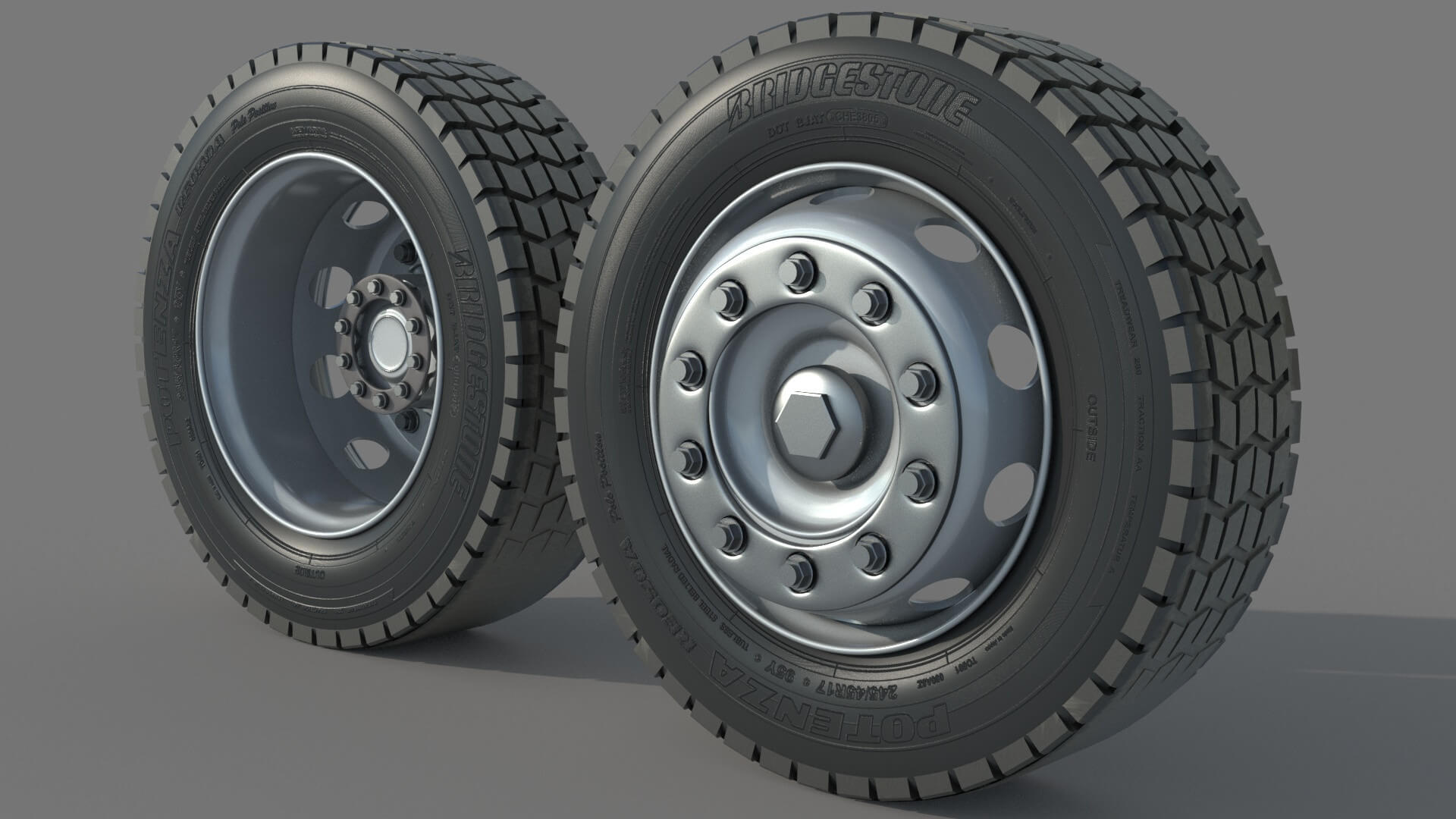 Wheel Rim Tire Truck Set 3D Model by ferhatkose19