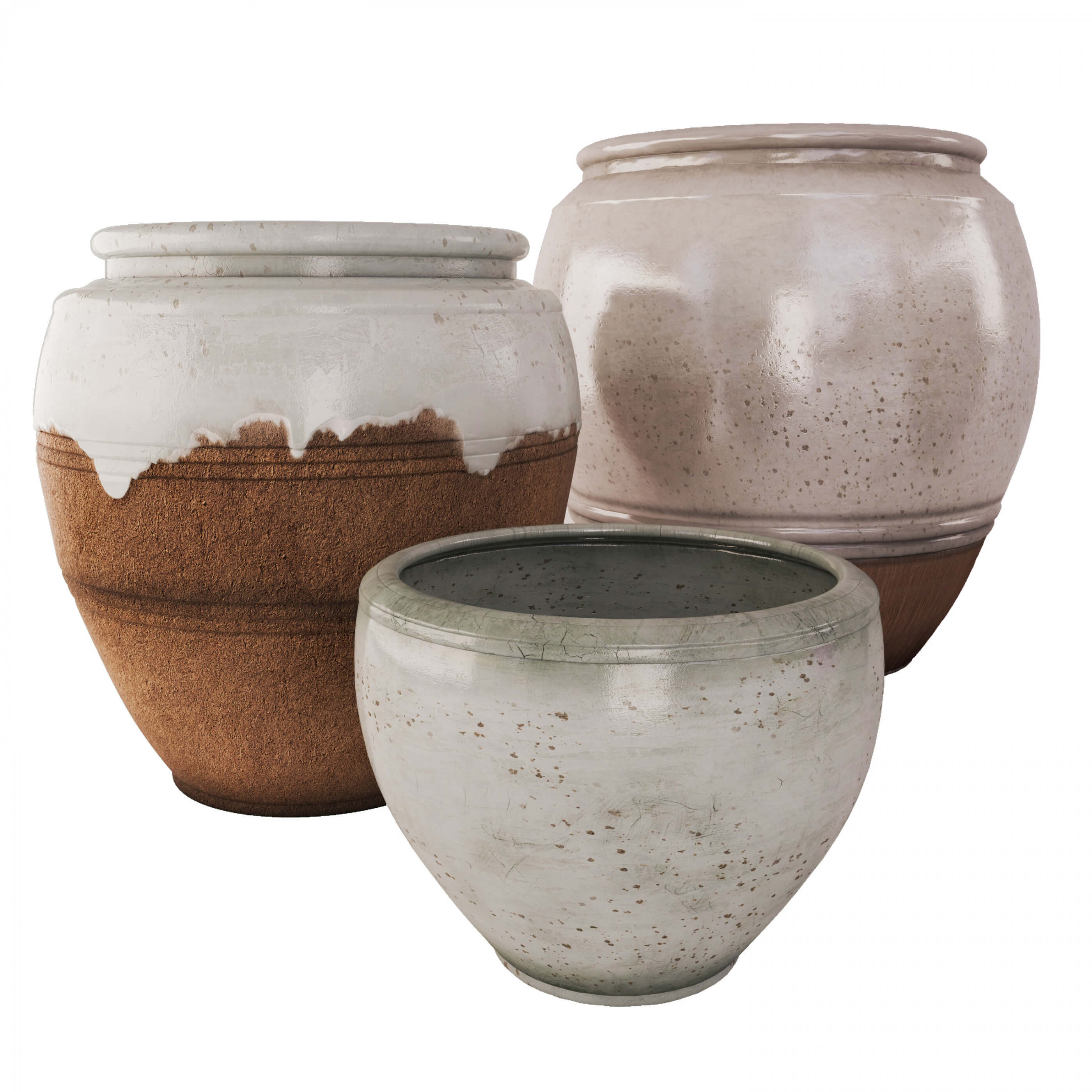 Digby Hoets Ceramic Plant Pots (Set of 3) 3D Model by Figment Studio