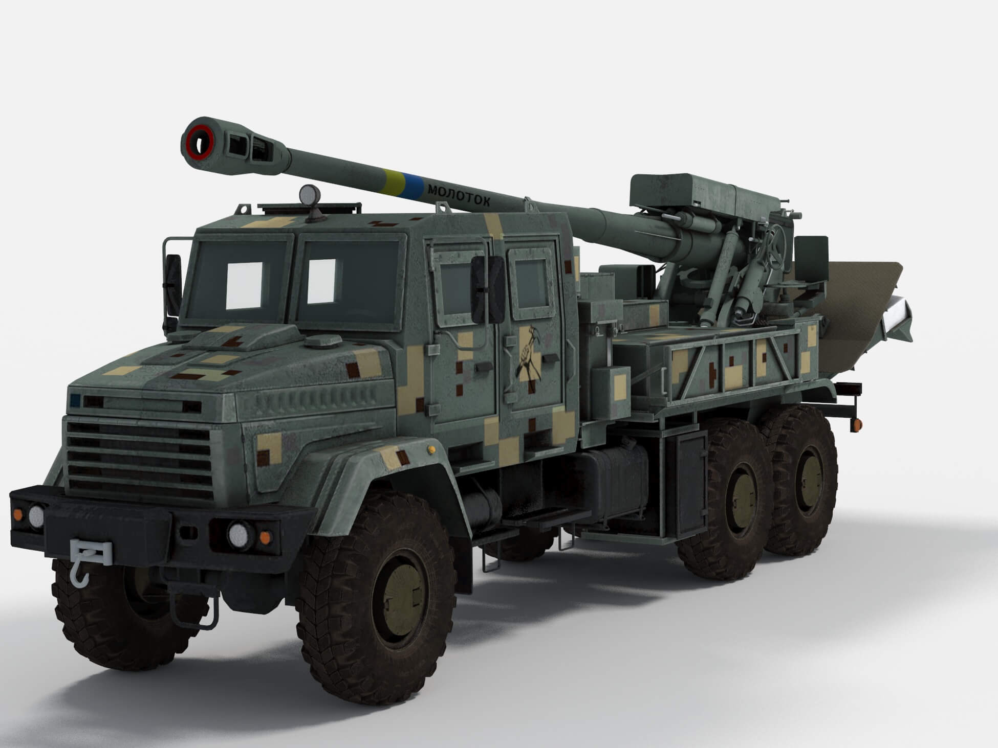 2S22 Bohdana 155mm - 3D Model by FiniasK