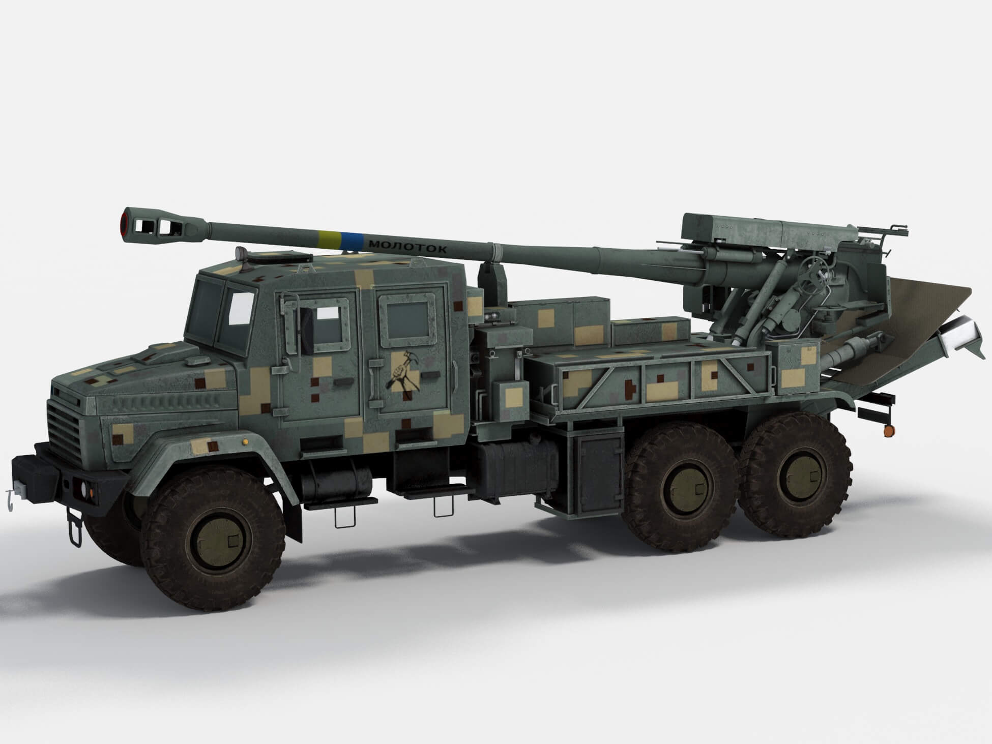 2S22 Bohdana 155mm - 3D Model by FiniasK
