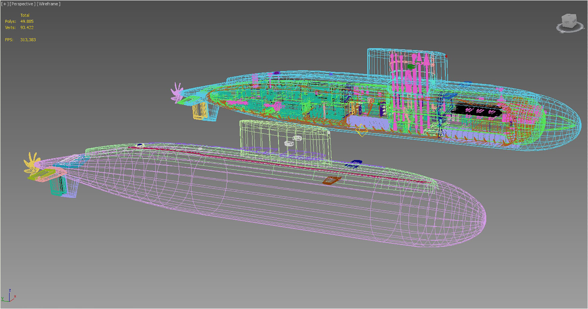 Kilo Class Submarine With Interior 3D Model by FiniasK