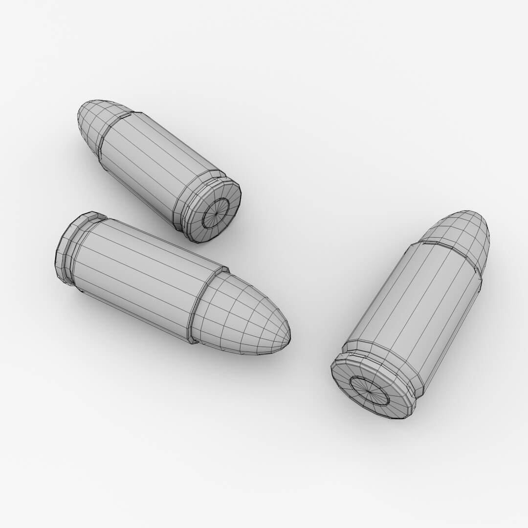 Ammunition 9mm Parabellum - 3D Model by firdz3d