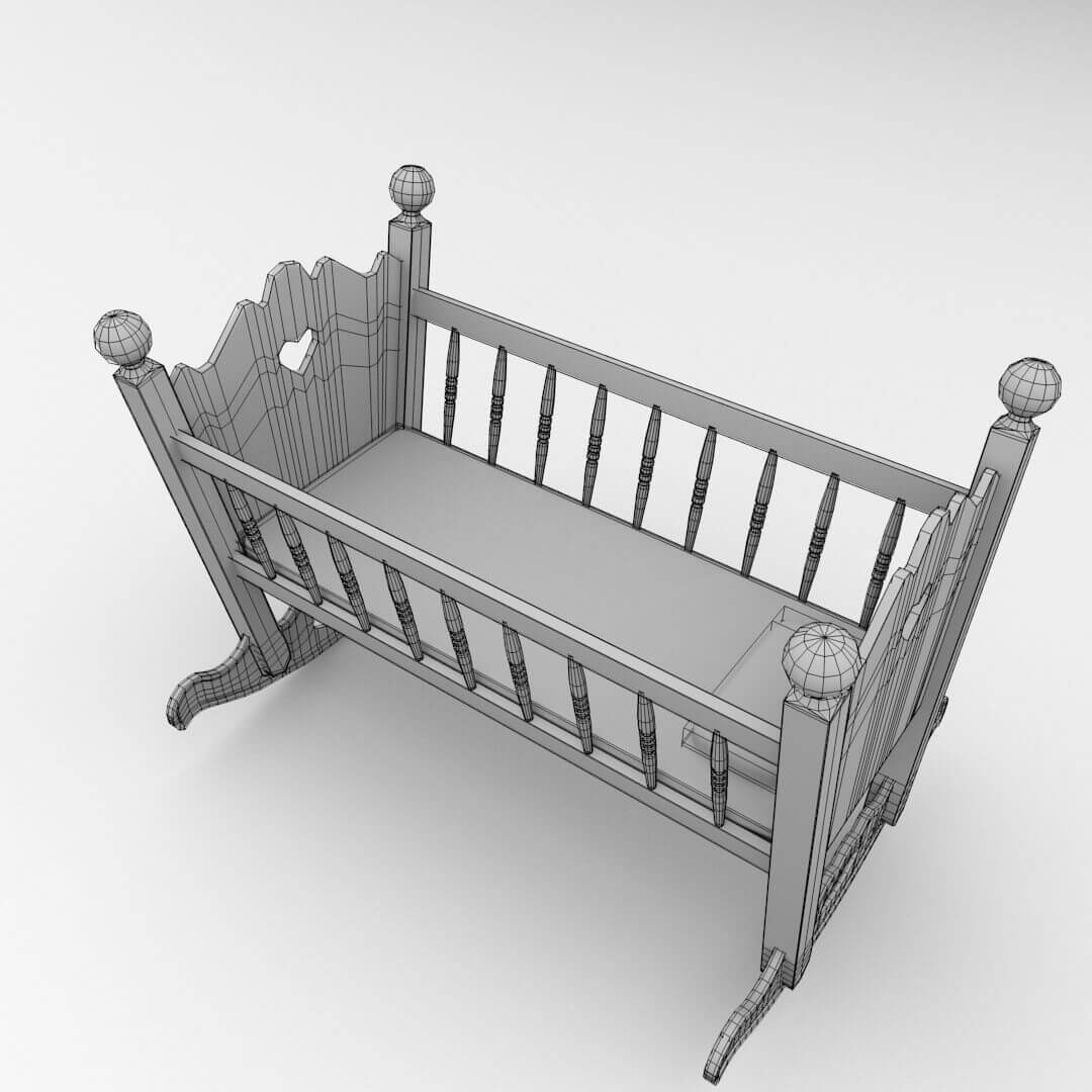 Baby Cradle Crib 3D Model by firdz3d
