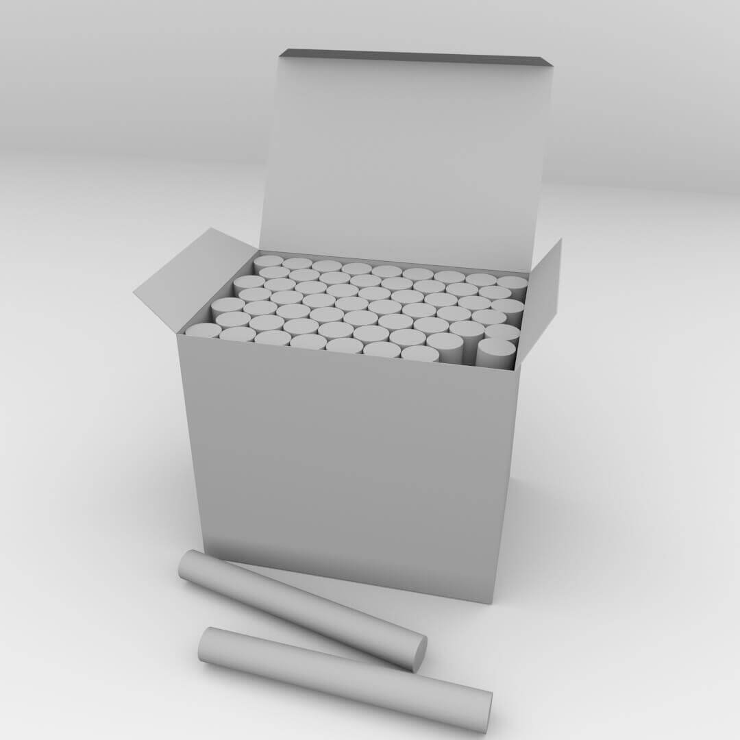 Chalk Box 3D Model by firdz3d