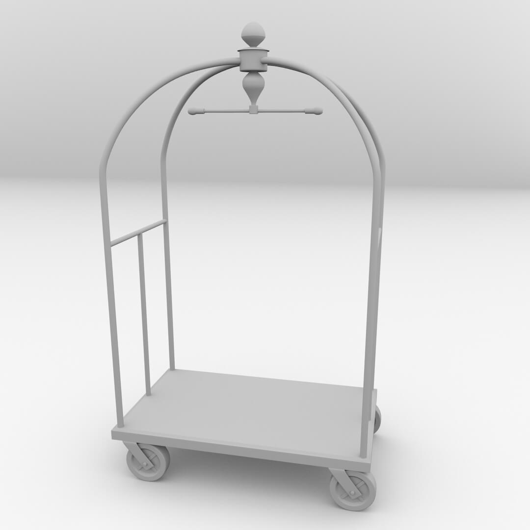 Hotel Luggage Cart 3D Model by firdz3d