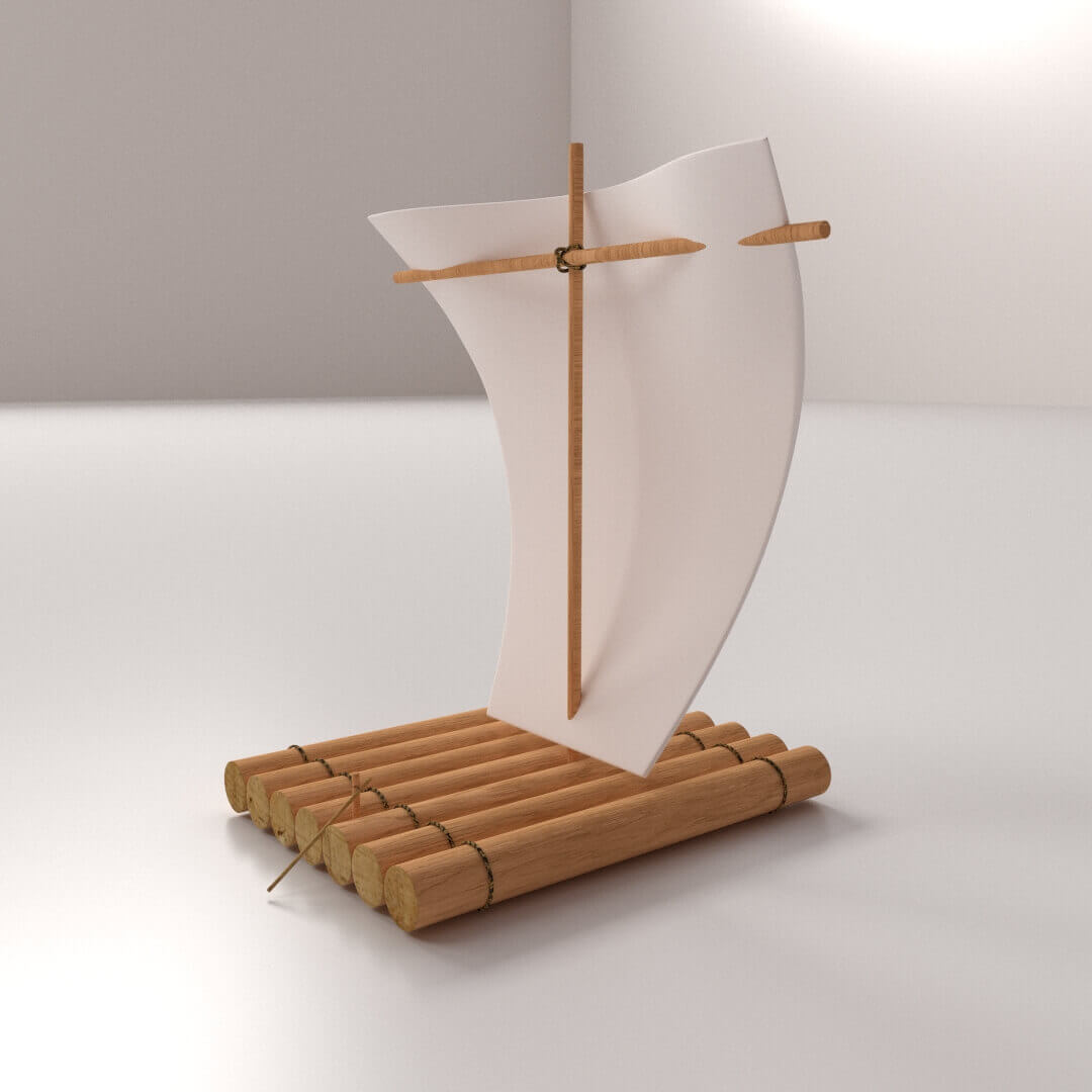 Raft With Sail 3D Model by firdz3d