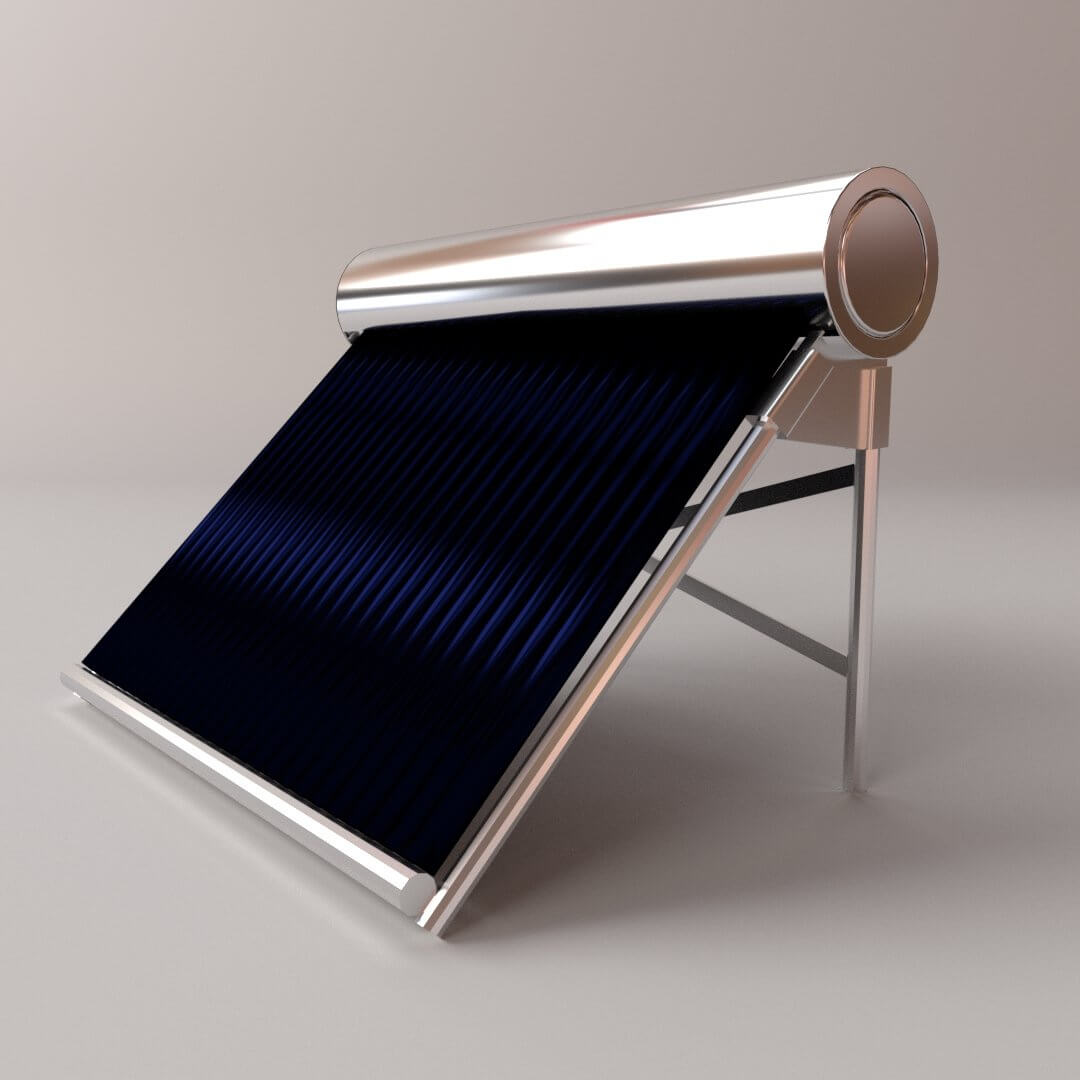 Water Heating Solar Panel 3D Model by firdz3d