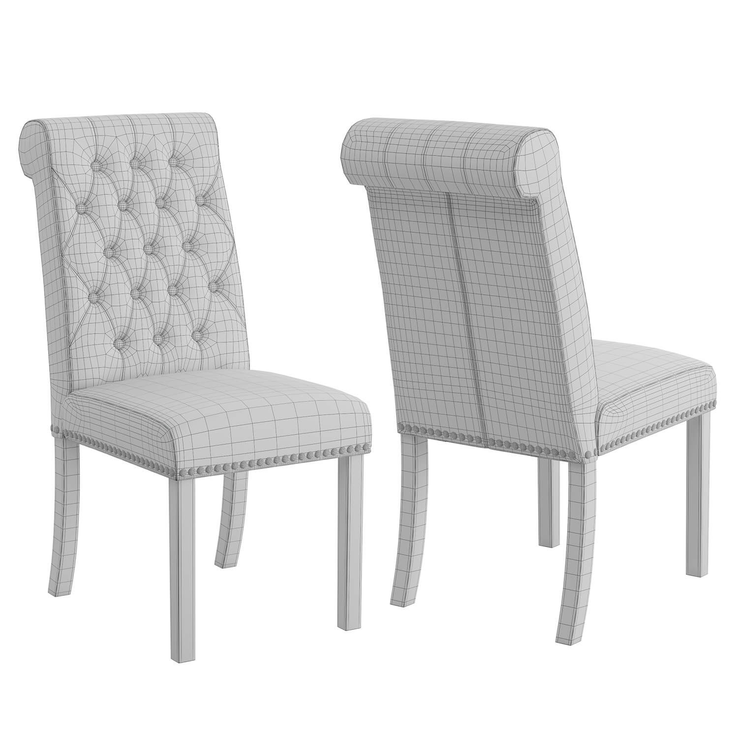 Hercules Series Parsons Chair With Rolled Back 3D Model by flawless3d
