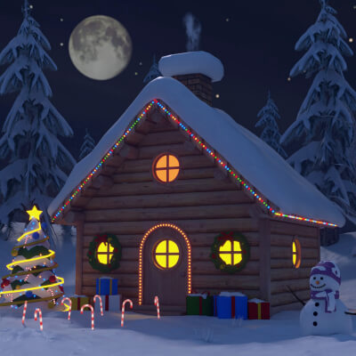 Stylized Christmas Cabin