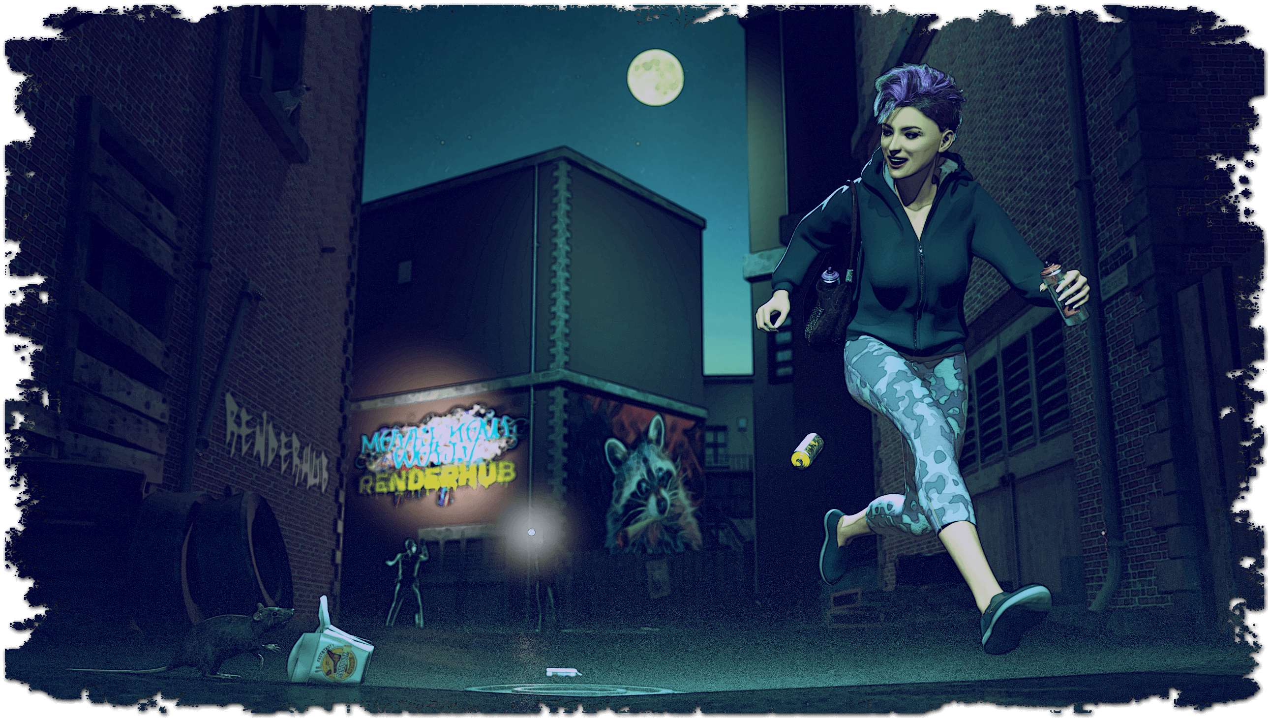 ALLEY ESCAPE - GRAFFITI CONTEST ENTRY | RenderHub Forum